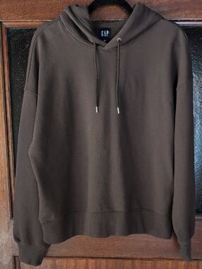 GAP Dark Brown Hooded Pullover Terry Sweatshirt
